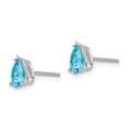 thumbnail image 6 of 14K White Gold 6x4mm Pear Blue Topaz Stud Earrings, 6 of 7