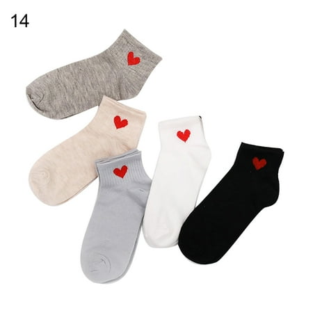 

harmtty 5Pairs Women Marguerite Star Print Elastic Cotton Anti Sweat Low Cut Ankle Socks