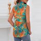 thumbnail image 4 of TaTaai Printed Blouse Lightweight Drape Women's Casual Fashion Lapel Button Sleeveless & Short Sleeve Loose Summer Office Smart-Casual Top Gift, 4 of 6