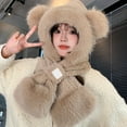 thumbnail image 3 of Stay Cozy All Winter with Our Bear Ear Knitted Hooded Scarf Set Super Soft Warm and Extra Thick for Cold Weather, 3 of 3