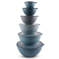 thumbnail image 3 of Cook with Color 12-Piece Mixing Bowl Set with Non-Slip Silicone Base and Transparent Lids, Blue, 3 of 9