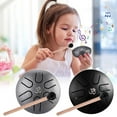 thumbnail image 5 of TOPRenddon Mini Steel Tongue Drum for Kids 3 Inch 6 Notes Percussion Instrument Handpan Drum C Key with Mallets,Music Book, 5 of 9