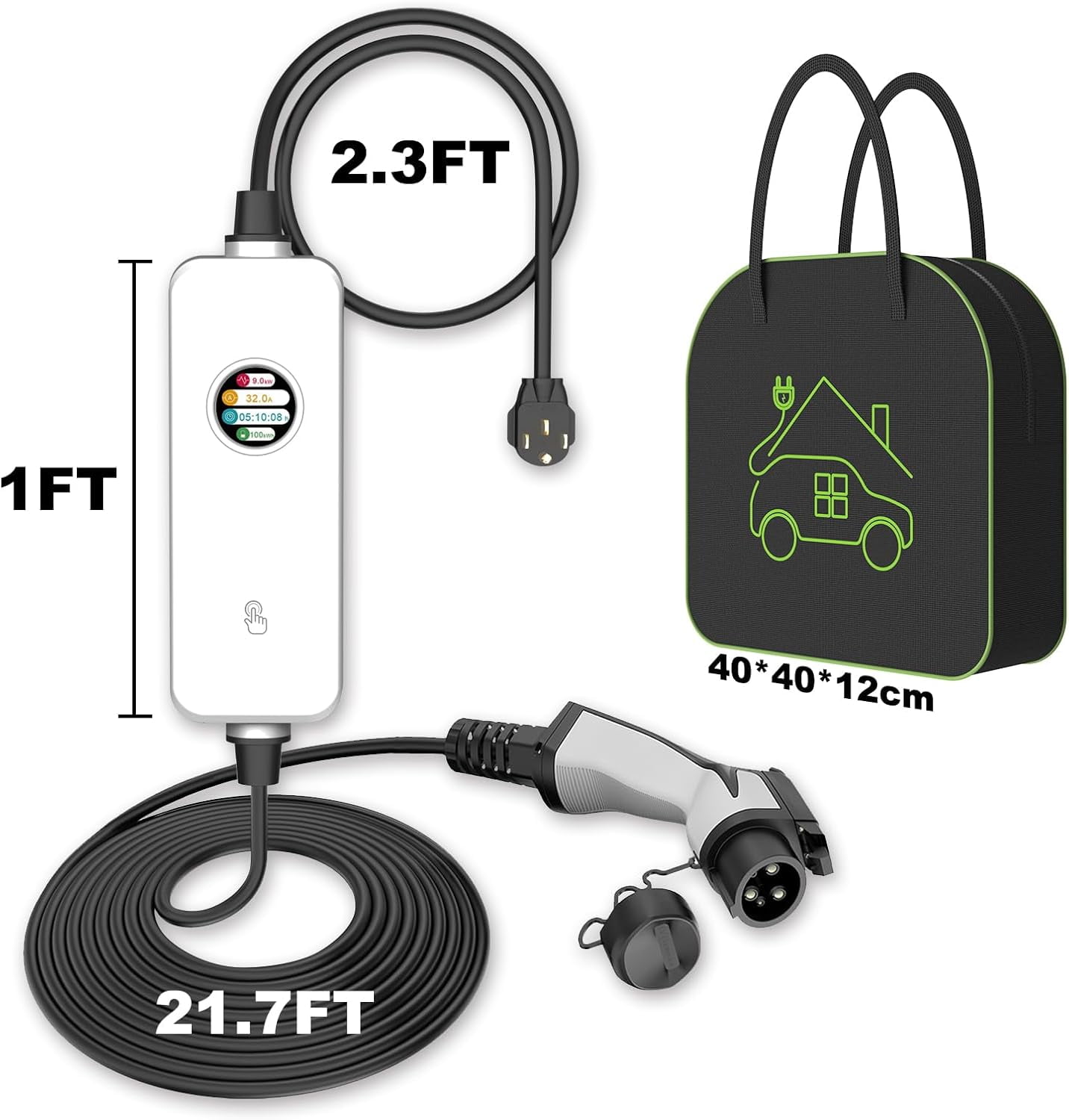 Level 2 EV Charger-ETL Certified, Home Charging Station, 40A 240V Nema 14-50 Plug 25FT, Portable Car Charger for SAE J1772 Cars