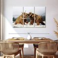 thumbnail image 3 of Elephant Stock Fighting Woolly Mammoths Wall Art - Horizontal Multi Panel Canvas - Living Room Wall Decor - Animal Multi Panel - Beige And Gray Decor - 57" x 36", 3 of 8