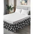 thumbnail image 4 of Vintage Pastoral Bed Skirt Black Flower Country Art Decoration Bed Skirts California King Size 18 Inch Drop, Wrap Around Dust Ruffle&nbsp;Bedskirt with Adjustable Elastic Belt for Queen Size Beds, 4 of 7