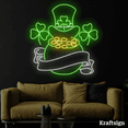 thumbnail image 4 of Craftnamesign Clover Leaf Neon Sign, Gold LED Sign, St. Patrick Day Decor, 4 of 4