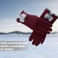 thumbnail image 5 of Guantes cálidos de invierno para mujer con dedos sensibles al tacto con texto en pantalla, guantes resistentes al viento con forro de lana, 5 of 5