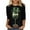 C#Green, variant on St Pattys Shirts Women Shamrock Graphic T-Shirt 3/4 Sleeve Crew Neck Casual Tops St Patricks Day Shirt Funny Irish Blouses