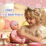 YCFUN 16 Inch Baby Doll for Girls Kids, Crying Talking Baby Doll Toy with Clothes & Pacifier, Pretend Play Preschool Toys for Toddlers Kids 0~3 3~5