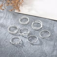 thumbnail image 4 of Grofry 7 Pcs Knuckle Rings for Women Teen Gold Twist Moon Leaf Double Cross Layered Rings Stacking Rings for Birthdays Anniversaries, 4 of 7