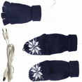 thumbnail image 7 of Seductiva Christmas Gloves Winter Unisex Christmas Print Knit Heated Gloves USB Connection Three Speed Timing Temperature Adjustment Indoor Work Winter Gloves Blue, 7 of 7