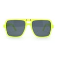 thumbnail image 2 of Womens Neat Flat Top Retro Lustrous Racer Plastic Sunglasses Green - Black, 2 of 4