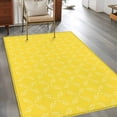 thumbnail image 4 of 3x5Ft Area Rugs Yellow Morocco Non-Skid Rubber Backing Large Rectangle Rugs - Living Room Bedroom Home Office, Geometric Leaf Diamond Lattice Abstract Indoor Floor Mat Carpets Washable Rug, 4 of 9