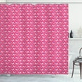 thumbnail image 1 of Ambesonne Cartoon Shower Curtain, Geometrical Curved Flowers, 69"Wx84"L, Fuchsia and Sky Blue, 1 of 3