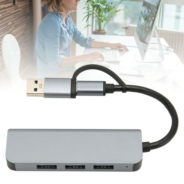 Estación De Acoplamiento USB C ANGGREK Gris Espacio Profundo 4 En 1