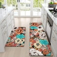 thumbnail image 2 of 2 Pieces Boho Floral Kitchen Rugs Non Slip Washable, Farmhouse Anti Fatigue Kitchen Mat Set of 2, Bohemian Colorful Flowers Kitchen Mats for Floor Comfort Mat Set, 18'''' x 30'''' + 18'''' x 48'''', 2 of 5