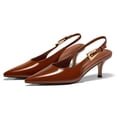 thumbnail image 2 of Women  Closed-Toe, Pointed-Toe Slingback Pumps — Kitten-Heel Formal Footwear, 2 of 4
