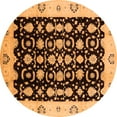 thumbnail image 1 of Ahgly Company Indoor Round Oriental Orange Traditional Area Rugs, 7' Round, 1 of 4