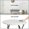 thumbnail image 2 of SuperDeal 32in Round Granite White Plastic Folding Table High Top Portable Patio Party Cocktail Table, 2 of 11