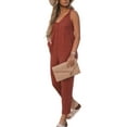thumbnail image 2 of Innerwin Rompers Buttons Women Jumpsuit Work Plain Baggy Overalls Red L, 2 of 4