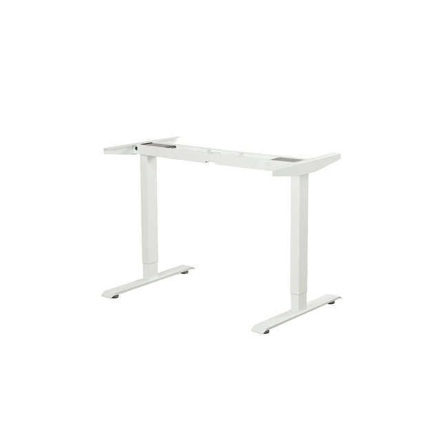 EFFYDESK Home Electric Height Adjustable Home Office Computer Standing Desk - White Frame (Frame Only/No Tabletop