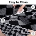 thumbnail image 7 of ZENELESS Checkered Fluffy Area Rugs for Living Room,4x6 Black and Gray Soft Plush Carpet for Bedroom Bedside Kids Teen Dorm Nursery Home Decor, 7 of 7