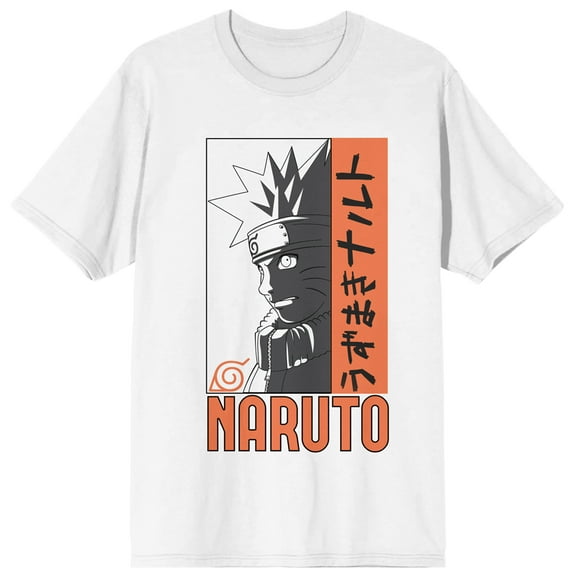 Naruto Classic Character Line Art with Title Women's White Graphic Tee-XXL