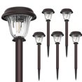 thumbnail image 2 of Luces solares DERAYSION, paquete de 6 unidades, acero inoxidable y vidrio IP65, 2 of 7