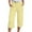 Yellow, variant on Straight Leg Casual Pants for Women Solid Color Comfortable Loose Sports Pants Summer Fashion 3/4 Long Length Trousers Pants with Pockets Light Blue L