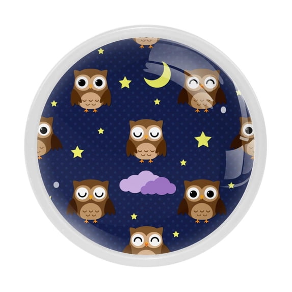 4 Pcs Owl Knobs for Kitchen Cabinet Cupboard Dresser Bookcase Drawer Pulls Handles Round Home Decor