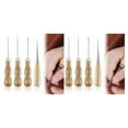 thumbnail image 4 of relayinert 4 Pcs Outils de Couture et de Réparation Durables Alêne avec Manche en Bois Outil à Main Polyvalent Bricolage 2Ensemble, 4 of 6