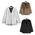 thumbnail image 3 of Rdhnmea Women's Luxury Faux Fur Coat Jacket Open Front Long Sleeve Winter Warm Coats Overcoat Outwear, 3 of 5