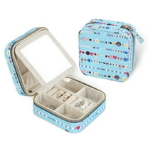 HDE Girl's Travel Jewelry Case Faux Leather Mini Organizer Box with Mirror Gift - Friendship Bracelet