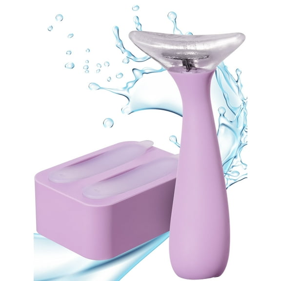 NiHome Purple Silicone Facial Ice Mold Tool, Reusable Cooling Face and Body Stick for Puffiness Relief, Pore Tightening, Sun-Exposed Skin Soothing, Headache Refreshing Care, Portable with Handle