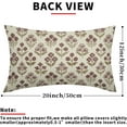 thumbnail image 2 of Brown Burgundy Floral Pillow Covers 12x20 Inch Set of 2, Block Print Lumbar Flower Cream Decorative Throw Pillowcases Outdoor Farmhouse Rectangle Cushion Covers Spring Summer Sofa Couch Bed Decor, 2 of 2