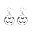 thumbnail image 1 of Simple Black Flying Black Ear Dangle Silver Drop Earring Jewelry Woman, 1 of 3