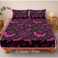 thumbnail image 4 of Pzuqiu Halloween Bat 3Pcs Bed Sheet Set with 2 Pillowcases,Soft Microfiber,3 Piece Sheet Set, Soft and Breathable Microfiber, Small Single Size Includes 1 Fitted Sheet & 2 Pillowcases Easy Care, 4 of 7