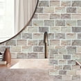 thumbnail image 3 of Clever Mosaics 3D Thicker Self-Adhesive Vinyl Faux Stone Brick Backsplash Tiles 10 Pieces, 3 of 7