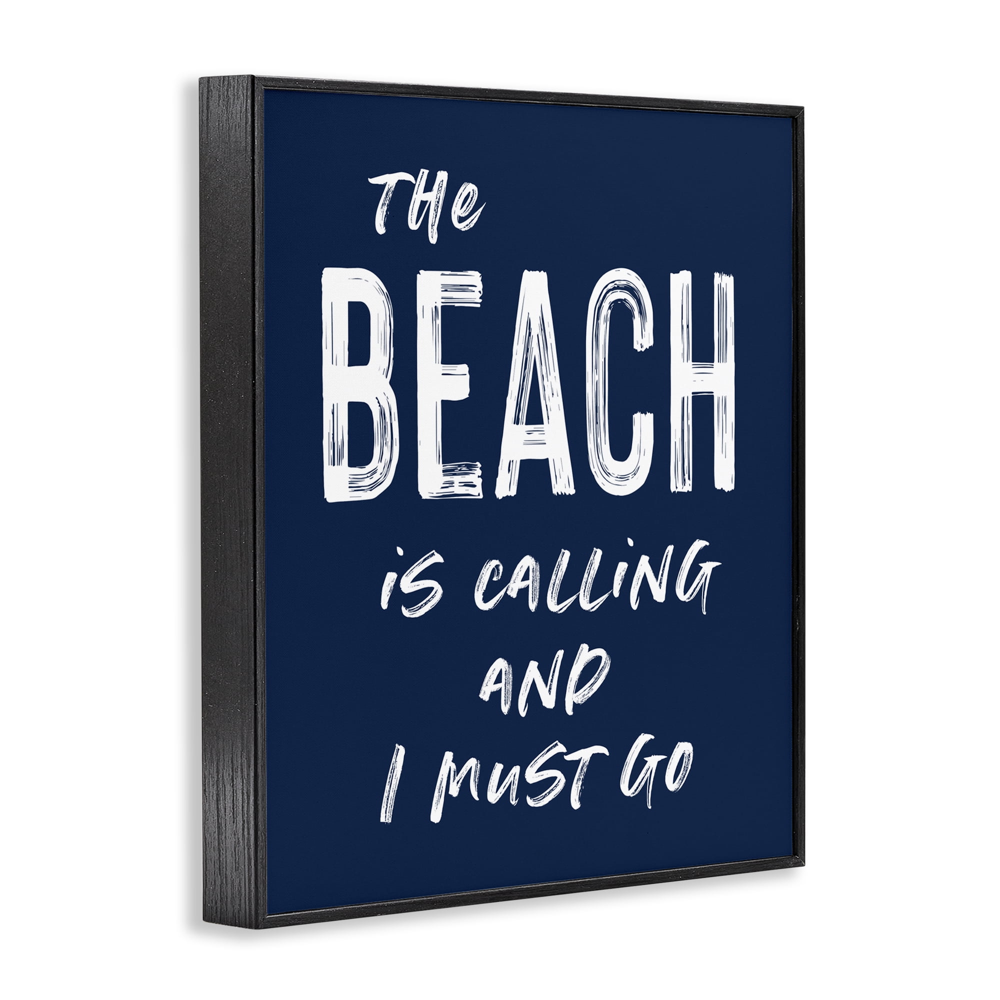 Beach Is Calling Summer Sentiment Black Framed Giclee Art, design by Lettered and Lined