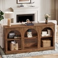 thumbnail image 2 of Tribesigns Farmhouse Console Table, 63-Inch 3 Tier Entryway Table with Storage, Wooden Rectangular Sofa Table Behind The Couch for Hallway, Dark Brown, 2 of 9
