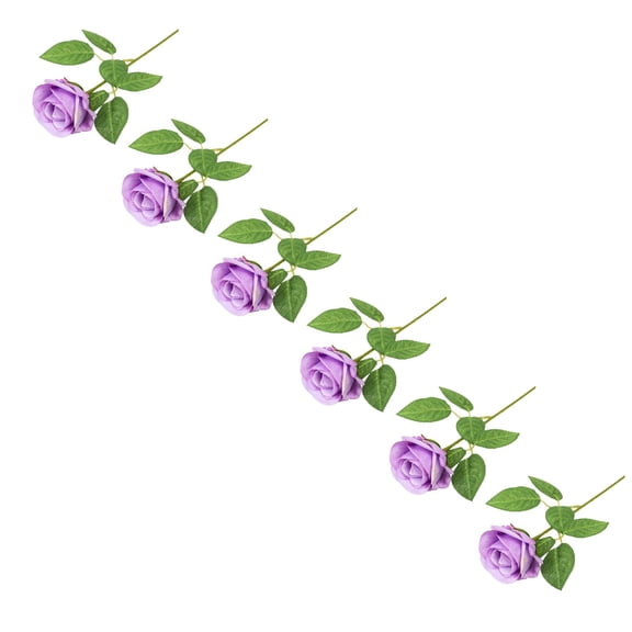 10PCS Purple Roses Artificial Flowers, Fake Roses Bouquet, Artificial Purple Rose with Stems for Wedding Flowers Decoration, Valentines Day Mothers Day, Bridal Bouquet Rose (21Inch)