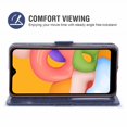 thumbnail image 3 of Case for Galaxy A01 Core, Leather Case for Samsung Galaxy A01 Core, Wallet, Scratch-Resistant Magnetic Cell Phone Pocket with Card Compartment, Blue, 3 of 7