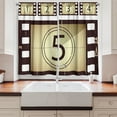 thumbnail image 2 of Movie Theater Curtains 2 Panels Set, Scratched Film Strips Vintage Movie Frame Pattern Grunge Illustration, Window Drapes for Living Room Bedroom, 55W X 39L Inches, Beige Brown White, by Ambesonne, 2 of 3