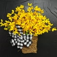 thumbnail image 5 of Spring Wreath Basket Forsythia Door Basket 17" Yellow Wreath for Front Door Summer Spring Easter Forsythia Door Basket Home Decor, 5 of 9