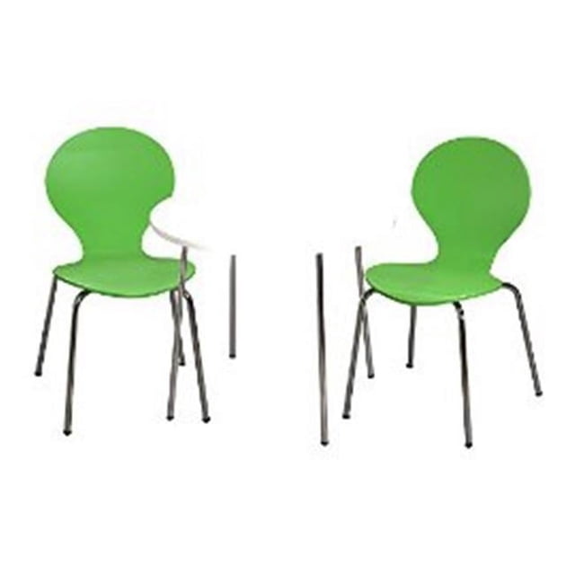 Giftmark 3012GR Modern Childrens Table and 2 Chair Set with Chrome Legs - Green
