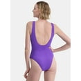 thumbnail image 3 of No Boundaries Women's Herringbone Crinkle One Piece Swimsuit, Sizes XXS-XXL, 3 of 5