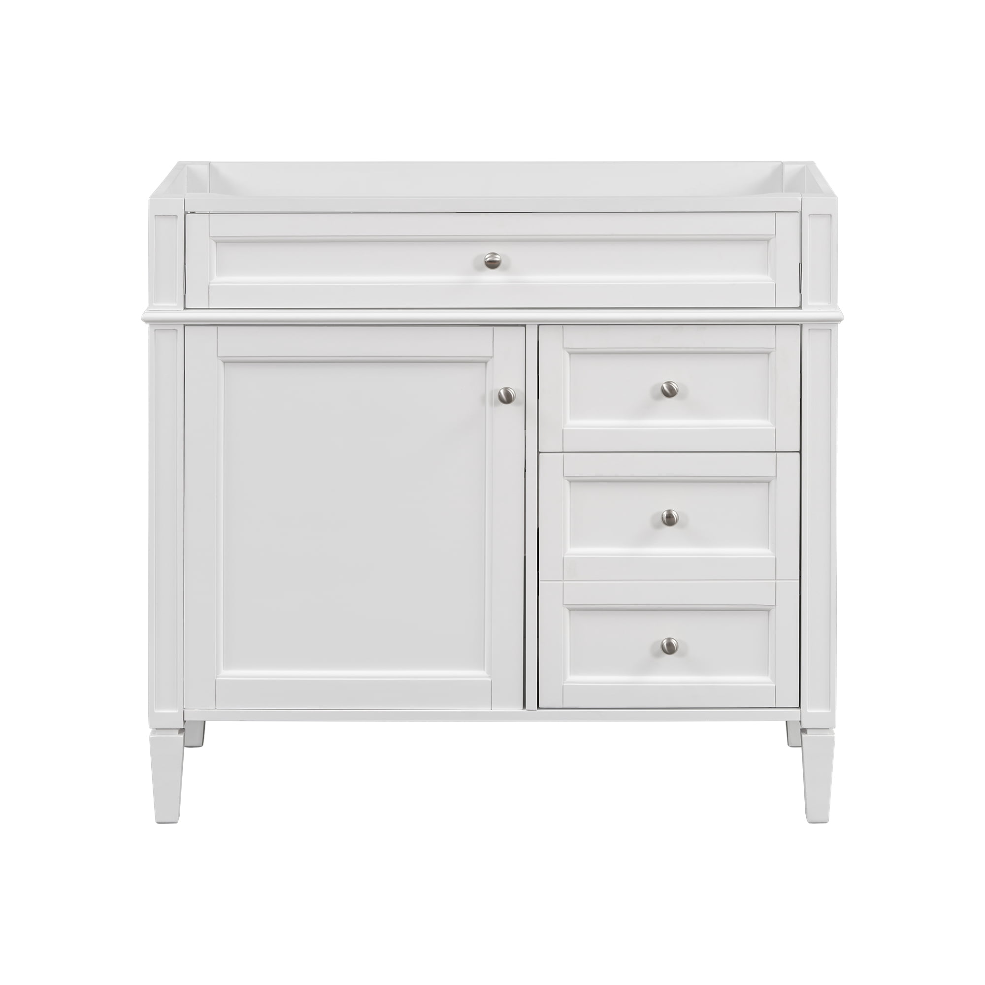 Euroco 36'' Bathroom Vanity without Top Sink, Modern Bathroom Storage Cabinet with 2 Drawers and a Tip-out Drawer, Solid Wood Frame (NOT INCLUDE BASIN SINK)