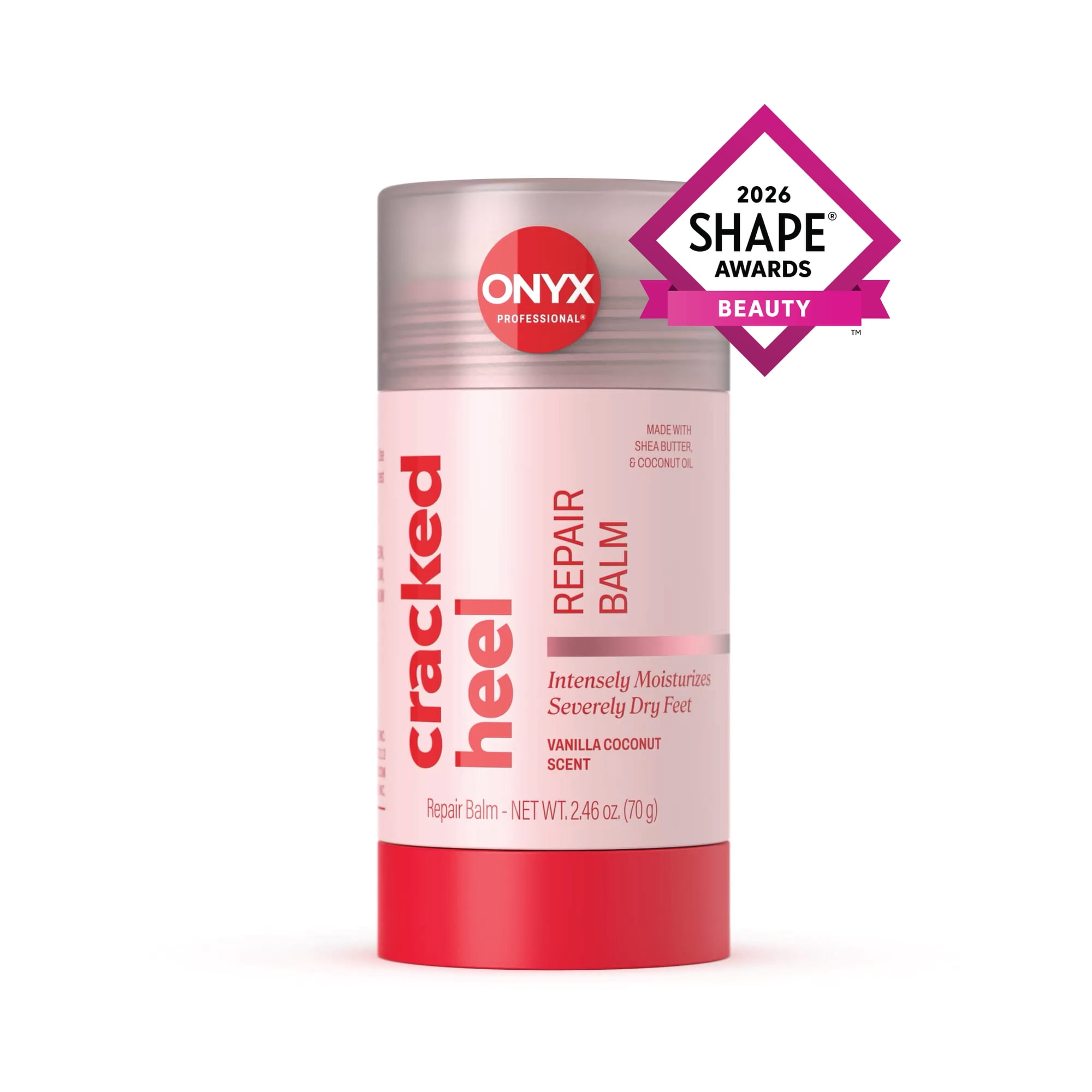 Onyx Professional Cracked Heel Repair Balm With Shea Butter Vanilla Coconut Scent 2.46 oz