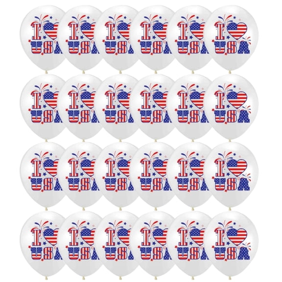 24 Pieces 4th of July Balloons Decorations Independence Day Anniversary Patriotic Independence Day American Flags Party Balloons Blue Red White Decor for Memorial Day, USA Patriotic Party Decor