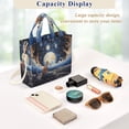 thumbnail image 4 of Fox and Moon Stone Corduroy Tote Bag Handbag Large Messenger Bag Shoulder Crossbody Zipper Bag Purse, 4 of 8
